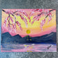 Sunset Cherry Blossoms Original Acrylic Painting 11x14